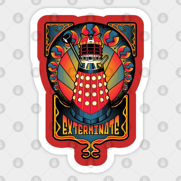 Dalek Nouveau Sticker by MareveDesign